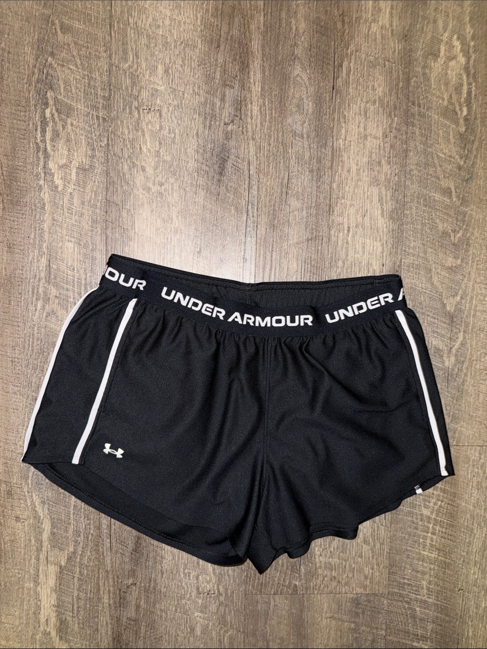 Under Armour Black Women's Athletic Shorts with White Trim